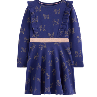Mini Boden Girls Cora Twirly Jersey Dress In Navy