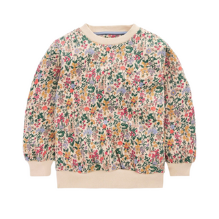 Mini Boden Green Relaxed Printed Sweatshirt In Beige