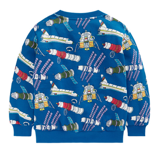 Mini Boden Kids Satellite Print Cotton Sweatshirt In Blue