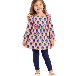 Mini Boden Girls Embroidered Tunic Set In Pink