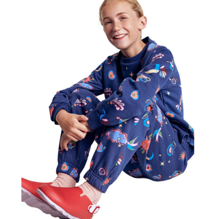 Mini Boden Girls Sweatshirt Printed  College Celestial In Navy