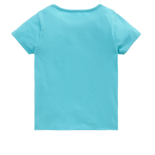 Mini Boden Girls Lift The Flap Short Sleeve Top In Blue