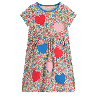 Mini Boden Girls Appliqué T-Shirt Dress In Multi Colour