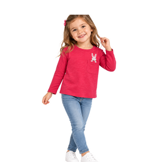 Mini Boden Red Long Sleeve Top With Bunny Pocket Detail In Red