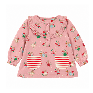 Baby Boden Girls Long Sleeve Top In Pink
