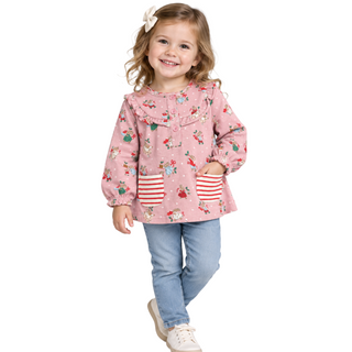 Baby Boden Girls Long Sleeve Top In Pink
