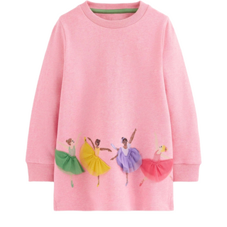 Mini Boden Girls Pink Applique Tunic In Pink