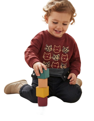 Mini Boden Girls Long Sleeve Bobbie Applique Sweatshirt Red