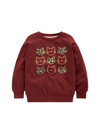 Mini Boden Girls Long Sleeve Bobbie Applique Sweatshirt Red