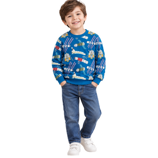 Mini Boden Kids Satellite Print Cotton Sweatshirt In Blue