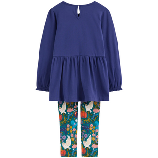 Mini Boden Girls Applique Tunic Set In Navy