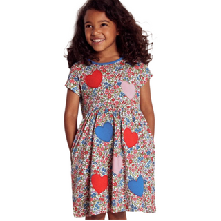 Mini Boden Girls Appliqué T-Shirt Dress In Multi Colour