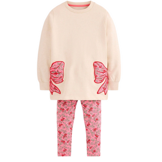 Mini Boden Pink Fun Sweatshirt Tunic Set In Pink