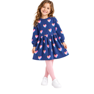 Mini Boden Blue Heart Drop Shoulder Sweat Dress In Navy