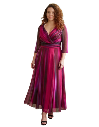Women's Verity Wine Ikat Print Maxi Gown Pink
