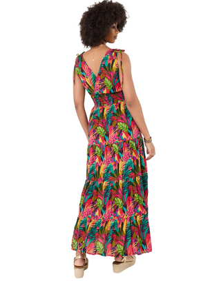 Kiana Printed Maxi Dress Petite In Red