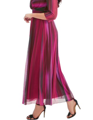 Women's Verity Wine Ikat Print Maxi Gown Pink