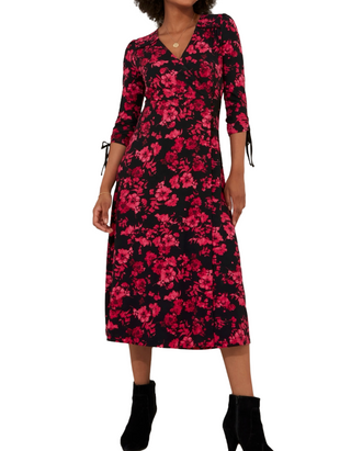 Women's Pop Of Colour Jersey Midi Dress in Black