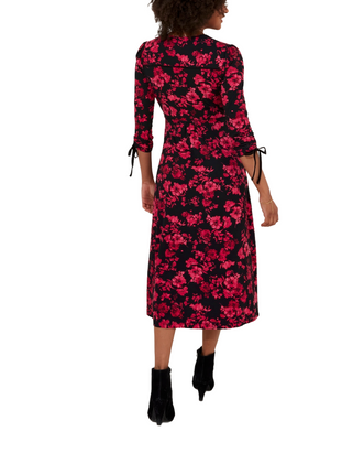 Women's Pop Of Colour Jersey Midi Dress in Black