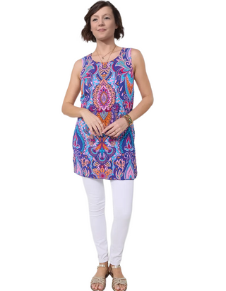 Women's Statement Reversible Tunic Top In Purple