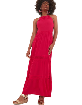 Women's Halter Neck Midaxi Dress In Pink