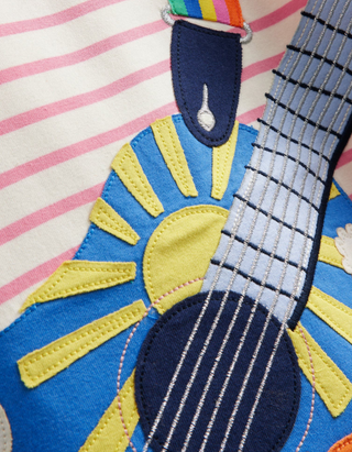 Mini Boden Appliqué Short Sleeve Jersey Dress In Pink