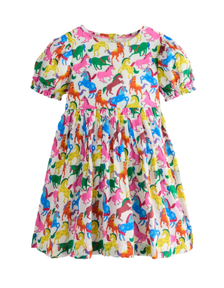 Mini Boden Madeline Woven Dress In Multi Colour