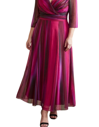 Women's Verity Wine Ikat Print Maxi Gown Pink