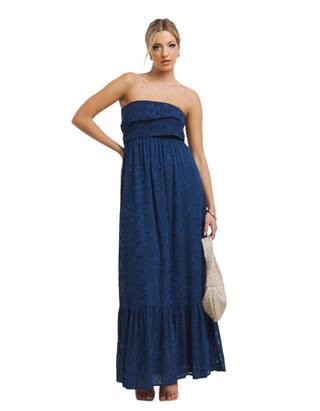 Women's Navy Multiway Jacquard Maxi Dress