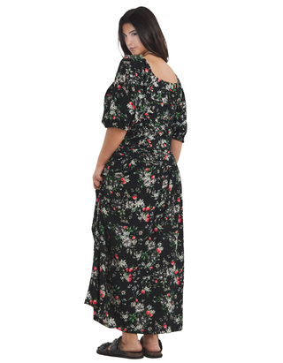 Women's Crinkle Midi Dress In Black