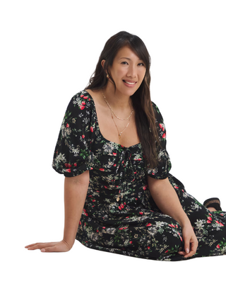Women's Crinkle Midi Dress In Black