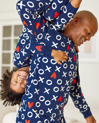 Kids Long John Hug & Hearts Pajamas iSet In New