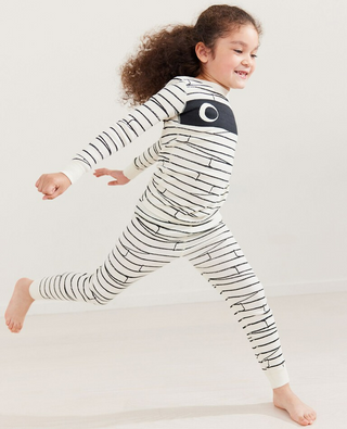 Kids Long John Pajama Set in Mischievous Mummy