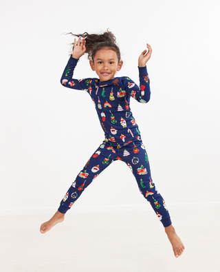 Kids Long John Pajama Set in Heirloom Ornaments (SLIGHTLY DEFECT)