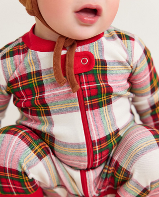 Holiday Print Baby Zip Sleeper in Family Holiday Plaid