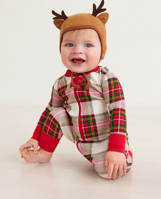 Holiday Print Baby Zip Sleeper in Family Holiday Plaid