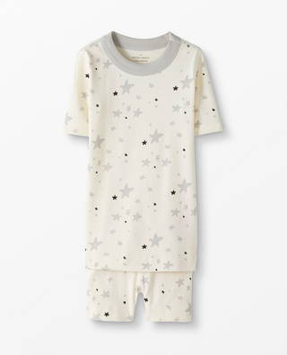 Kids Short John Pajama Set in Light Grey