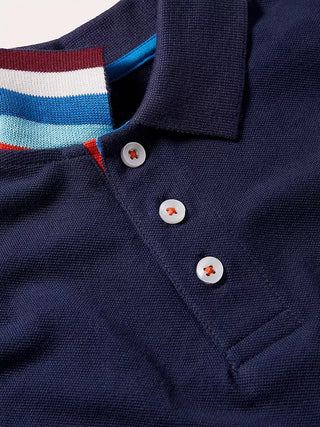 Mini Boden Boy's Pique Polo Shirt in College Navy