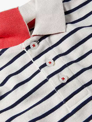 Mini Boden Boy's Pique Polo Shirt in Navy