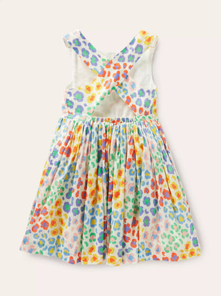 Mini Boden Girl's Animal Print Cross Back Dress in Multi