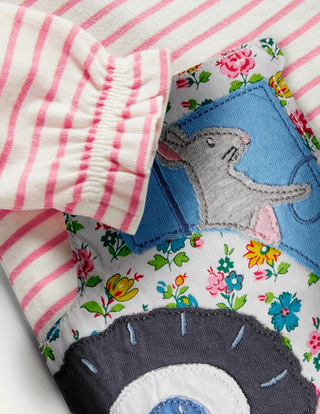 Baby Boden Big Applique Dress in Elizabethan Blue Farm