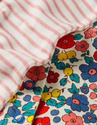 Baby Boden Twin Pack Rompers in Multi Sky Apple Blossom