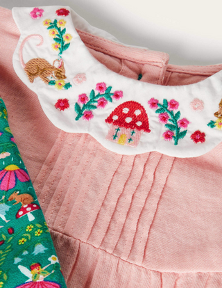 Baby Boden Sardinia Woven Top in Green Fairy Garden
