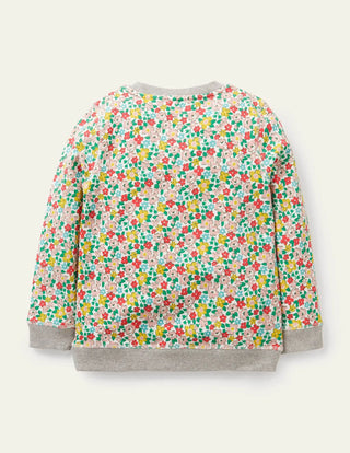 Mini Boden Superstitch Sweatshirt in Multi Spring Floral Puppies