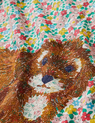 Mini Boden Superstitch Sweatshirt in Multi Spring Floral Puppies