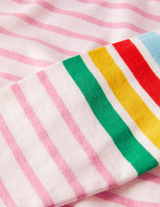 Mini Boden Girl's Everyday Breton Top in Pink Rainbow