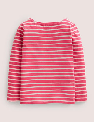 Mini Boden Girl's Everyday Breton in Rethink Pink/Boto Pink