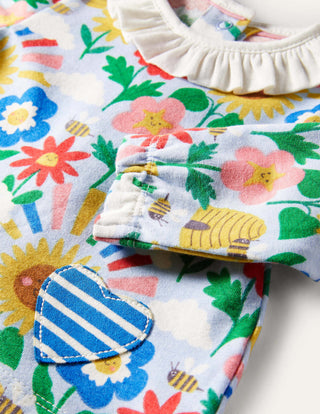 Baby Boden Supersoft Jersey Top in Multi Happy Flowers