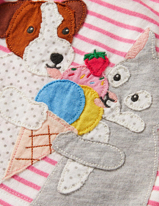 Baby Boden Jersey Short Set in Ivory Farmers Market