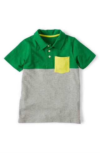 Mini Boden Boy's Jersey Polo Shirt in Grey